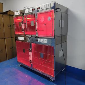 豪华兽医用氧气笼不锈钢宠物重症监护室带温度控制功能，适用于狗猫饲养诊所笼子 - Product Image 3