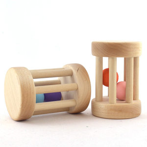 Jouet pour bébé en bois de hêtre non fini, <span class=keywords><strong>hochet</strong></span> à roulettes <span class=keywords><strong>Montessori</strong></span> LM KIDS, <span class=keywords><strong>hochet</strong></span> à clochettes - Product Image 6