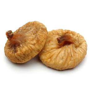 Figues entières séchées avec tige, coque brun clair striée, partiellement ouvertes, aliments naturels biologiques pour la cuisine et l'utilisation en phytothérapie - Product Image 1