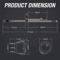 Interrupteur à bascule universel 9V 16V, faisceau de câblage LED pour voiture 98 pouces 8 pieds 120W 16AWG