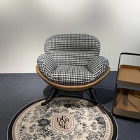 Fauteuil à bascule Swan, fauteuil de relaxation moderne rembourré, confortable, en tissu, pour salon, balcon, détente