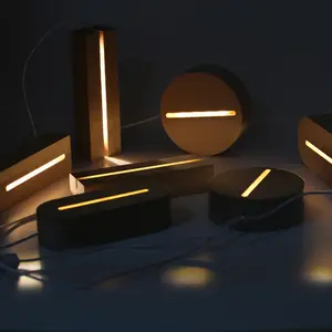 Kanlong-3D Светодиодная Ночная лампа, деревянная основа USB, домашний декор