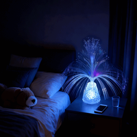 Lampe LED à fibres optiques multicolores moderne, veilleuse à changement de couleur, fonctionnant sur piles, décoration d'intérieur, design floral TikTok pour jardin