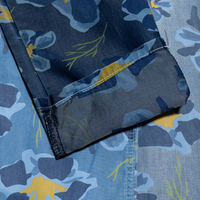 Tissu denim écologique imprimé floral audacieux 100% Lyocell, décoloration ton sur ton, bleu jaune vif, couleurs résistantes, pour filles, MOQ 300M