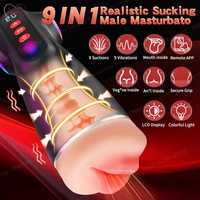 APP-gesteuerter Masturbator für Männer, Aircraft Cup mit 9 Saugmodi und 9 Vibrationsstufen, TPE-Material, IPX7 Wasserdicht, USB-Aufladbar