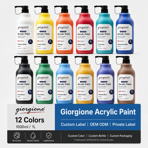 <span class=keywords><strong>Pintura</strong></span> Acrílica Giorgione 1000ml, 12 Colores, Lista para Enviar, Venta al Por Mayor, Personalizable, Pinturas Acrílicas Profesionales para Artistas - Product Image 1