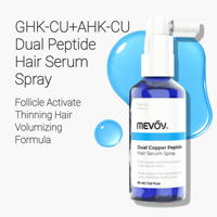 Sérum capillaire en spray à double peptide de cuivre marque privée GHK-CU AHK-CU, activation des follicules, soin du cuir chevelu, soutien pour cheveux clairsemés 60ml ODM