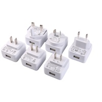    Adaptateur secteur USB 5V 1A AC/DC US EU UK AU, couleur blanche, certifié FCC CE UKCA SAA RCM