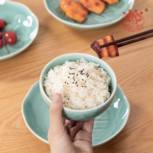 ชุดอาหารเซรามิกเซลาดอน จานอาหาร 4 ใบ ขนาด 6 นิ้ว ชาม 4 ใบ ขนาด 4.5 นิ้ว ชุดอาหารสไตล์โอเรียนทอลสุดหรู - Product Image 6