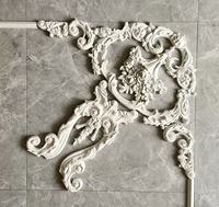 Ornement d'angle en relief 3D en gypse sculpté style rétro français, finition lisse pour la décoration murale et de plafond des villas, appartements et salons