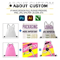 Sacs à dos à cordon en polyester avec logo personnalisé par sublimation, imperméables, pour le sport, la gym, le marathon, la course à pied, le fitness, cadeau