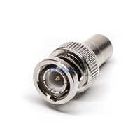 Adaptateur de connecteur RF BNC mâle droit à 180 degrés 50 ohms plaqué nickel vers prise RCA femelle