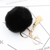 Promotionnel Pom Poms Porte-clés Fluffy Pompons Porte-clés Avec Gland Pendentifs pelucheux boule de fourrure gland moelleux bouffée porte-clés boule de fourrure