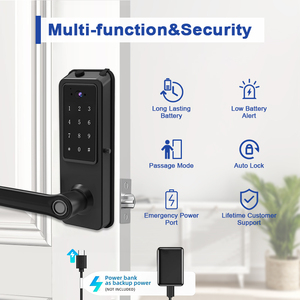 Moderner Stil Hochwertiger Aluminium-Hebelgriff-Schloss 3D Smart Tuya Fingerabdruck-Technologie für Holztür WLAN-Kamera Cloud-Daten - Product Image 4