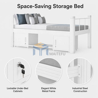 Cadre de lit simple pliable moderne en métal durable de haute qualité, options multi-tailles, design portable sans installation pour étudiant