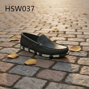 HY, prix d'usine, chaussures <span class=keywords><strong>bateau</strong></span> noires en cuir véritable à lacets, antidérapantes, décontractées, populaires à Singapour HSW041 - Product Image 6