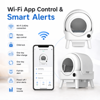 CE FCC RoHS OEM ODM 80L XXL Kotak Pasir Kucing WiFi Tertutup Penuh untuk Kucing dengan Tempat Sampah Tertutup, Kontrol Bau, Peringatan Status Abnormal