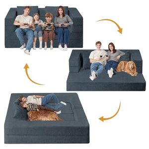 Canapé-lit pliant convertible avec coussins en éponge offerts, fausse fourrure de haute qualité <span class=keywords><strong>pour</strong></span> chambre et <span class=keywords><strong>studio</strong></span> - Product Image 3