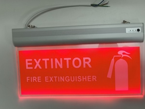 Luz led de emergencia recargable con letras rojas, señal de salida de fuego de 220V - Product Image 2
