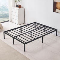 Cadre de lit en métal moderne en gros, taille personnalisée, pour appartement et hôtel, montage facile, revêtement en poudre