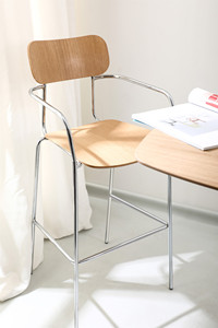 <span class=keywords><strong>Chaise</strong></span> de bar <span class=keywords><strong>avec</strong></span> accoudoirs, design nordique moderne, siège en bois, cadre métallique, pour îlot de <span class=keywords><strong>cuisine</strong></span>, vente en gros directe usine - Product Image 3