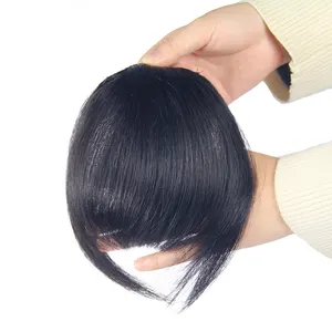 Newest Virgin Hair Blunt Air Bang With Fringe Clip-in Extension Neat Straight 100% Natural Human Hair Women False Hairpiece