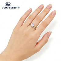Good Century 18K Gold Zeitlos Eleganter Ovaler Labor-Diamant Ehering-Set Vierklauen-Brautschmuck Verlobungsgeschenk