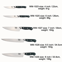 Lot de 5 couteaux de chef en acier inoxydable Tc Wholesale, couteaux à découper ergonomiques à manche creux, ensemble de couteaux de cuisine professionnels