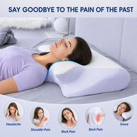 Coussin de soutien lombaire ergonomique en mousse à mémoire de forme avec design en forme de papillon tricoté respirant pour soulager les douleurs dorsales, chaise, siège de voiture