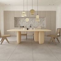 Table à manger en bois de style nordique minimaliste et un ensemble de quatre chaises multifonctionnelles, design moderne, convient aux restaurants