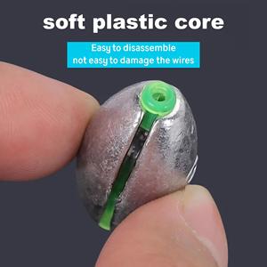 Piombi a Pressione a Cambio Rapido con Anima in Plastica Morbida Rimovibile, Anti-Agrippamento, in Piombo Ecologico, per la Pesca Fluviale di Snapper e Pesce Gatto - Product Image 4