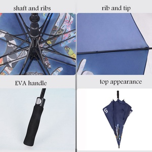 Company Annual Meeting Gifts Company logo Full Print <b>Umbrella</b> Digital Print Golf <b>Umbrella</b> with Auto Control Button - Product Image 4