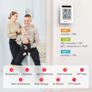Wifi thông minh kỹ thuật số nhiệt thoải mái hiển thị mức độ các biện pháp trong nhà ngoài trời nhiệt độ độ ẩm max min giá trị nhựa - Product Image 6