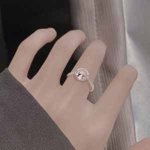 Deer Road With You Ring For Women Simple Design Light Luxury Valentine's Day Gift Jewelry Animal Shape Geometric Style - Product Image 1