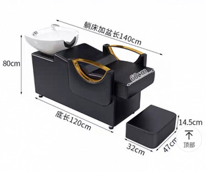 Lavacabezas semirreclinable para peluquería con lavabo cerámico y sistema de descarga de agua, uso exclusivo para peluquerías - Product Image 4