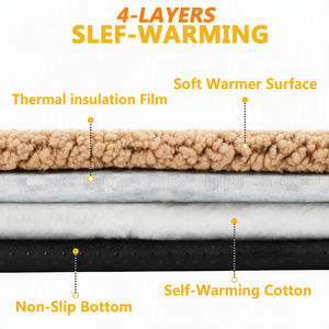Coussin chauffant pour chat ZT, version hiver améliorée, double couche, avec feuille thermique, tapis en peluche auto-chauffant pour animaux, amovible et lavable, pour chien - Product Image 3