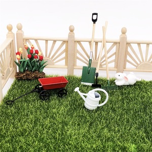 1:12 Mini maison <span class=keywords><strong>de</strong></span> poupée décoration jardinage fleur ferme ensemble d'outils fer <span class=keywords><strong>Catalpa</strong></span> jardin scène fer pilon bouilloire tirer chariot - Product Image 5