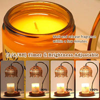 Neue Erdbeer-Duftlampe mit Timer und Dimmer, Einweihungsgeschenk, Flammenloser Blumenwachs-Brenner, Tischlampe für Schlafzimmer und Yoga