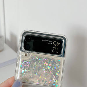 Fashion Cool Love Heart Glitter Quicksand custodia per telefono per Samsung Galaxy Z Flip <span class=keywords><strong>5</strong></span> Z Flip 4 ZFlip3 <span class=keywords><strong>Cover</strong></span> con paillettes liquide antiurto - Product Image 3