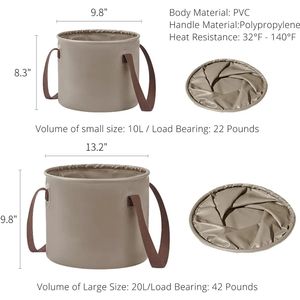 Seau pliable OEM, conteneur de stockage d'eau pour le camping, bac pliable portable, lavabo pour les voyages, la randonnée, la pêche, la navigation de plaisance, le jardinage - Product Image 4