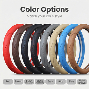 غطاء عجلة قيادة جلدي عالمي متين مخيط يدويًا مضاد للانزلاق من فاكتوري 2026، إكسسوارات سيارات لجميع المواسم - Product Image 4