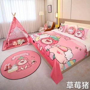 Source usine dessin animé design chambre d'enfants chambre familiale couvre-<span class=keywords><strong>lit</strong></span> taie d'oreiller ensemble de quatre pièces - Product Image 3