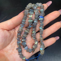 Bracelets en cristal naturel de vente chaude Bracelet à moitié fait de gravier de Labradorite Flash bleu pour le cadeau