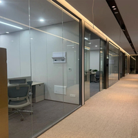 Cloison modulaire en verre pleine hauteur avec cadre en aluminium pour bureau - Prix de gros