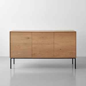 <span class=keywords><strong>Aparador</strong></span> de Salón Grande con Patas de Metal Negro Estilo Industrial y Panel de Madera de Roble <span class=keywords><strong>Blanco</strong></span> - Product Image 2