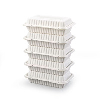 Boîte à lunch en plastique jetable de 28 oz, boîte à lunch pour hamburger, boîte rectangulaire à clapet, contenants alimentaires jetables pour la préparation des repas