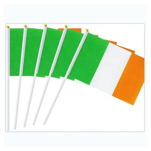 Wholesale Polyester Cheap Stock 14x21cm St. Patrick Day Hand Held Mini Ireland Irish Waving <b>Flag</b> - Product Image 6