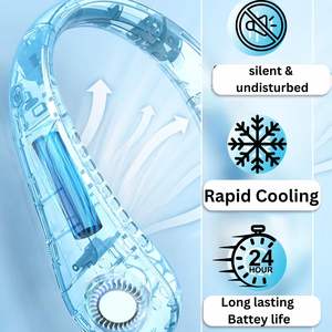 Wholesale Outdoor <b>Portable</b> <b>Fan</b> USB Rechargeable Bladeless Mini Hanging Neck Adjustable Cooling Desk Handheld - Product Image 4