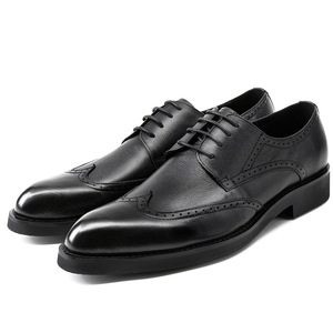 Zapatos Oxford de Vestir para Hombre, de Cuero Genuino Marrón, con Punta en Pico, con Cordones, Diseño Sólido, para Todas las Temporadas, Envío Directo - Product Image 4