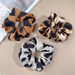 Coleteros de Satén con Estampado de Leopardo Vintage, Elásticos y Duraderos para Mujer, Accesorios para el Cabello de Uso Diario - Product Image 5